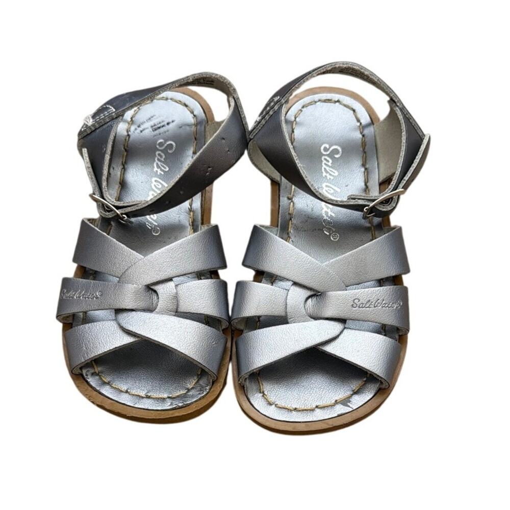 Saltwater Dark Gray/Silver Sandals Toddler Size 9